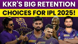 🛑 LIVE IPL Mega Auction RETENTION  KKR Retained Players 2025 💜💛 [upl. by Nashom16]