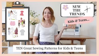 TEN great sewing patterns for kids and teens BEGINNER FRIENDLY included  Sew the trends [upl. by Myron]