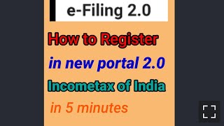 Incometax of India 20 New Portal  How to register  Register your self [upl. by Marita568]