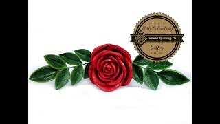 Quilling Rose Part 2 tutorial for steam sepal and leaves [upl. by Anassor]