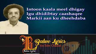 Hees Dhayal Looma Heesee Maxamed Mooge Balwo Lyrics [upl. by Akila]