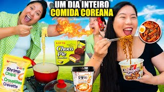 UM DIA INTEIRO só COMENDO COMIDA COREANA  Blog das irmãs [upl. by Connelley821]