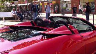 Ferrari F430 Spider Start up open the roof and drives away [upl. by Nesline755]