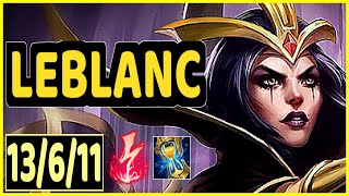 LEBLANC VS ZIGGS  13611 KDA MID GAMEPLAY [upl. by Kella]