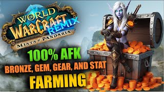 Mists of Pandaria Remix 100 AFK Bronze Gems Gear and Cloak Thread Farming  World of Warcraft [upl. by Davies]