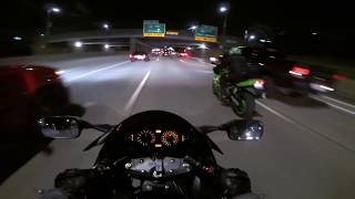 SPORTBIKES RIPPING THE FREEWAY AT NIGHT [upl. by Ailes]