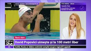 David Popovici sa calificat în semifinale la 100 de metri înot liber de la Campionatul Mondial [upl. by Zetana]