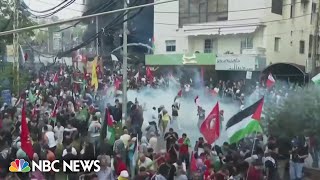 Violent protests erupt following Gaza hospital blast [upl. by Oliana139]