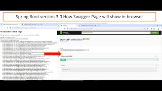 Spring boot 30  Swagger UI  Spring OpenAPI Documentation  Whitelabel error page springboot [upl. by Folly]