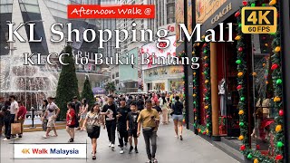 4K HDR Afternoon Walk at Kuala Lumpur Shopping Mall  KLCC to Bukit Bintang  November 2023 [upl. by Eeral762]