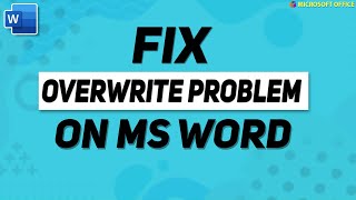 how to fix overwrite problem on ms word  F HOQUE  how to fix overtype problem on ms word [upl. by Liamsi647]