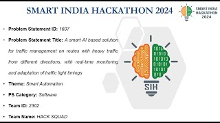 AIbased Realtime Smart Traffic Management System SIH 2024 [upl. by Ecerahs277]