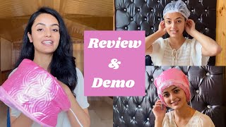 Hair Spa Cap  Review amp Demo  hair spa at home  Garima Verma [upl. by Helbonnah]