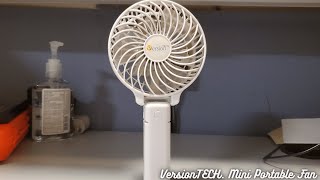 In Hand Review of VersionTECH Mini Portable Fan USB Battery Operated Desk Fan [upl. by Avilla]