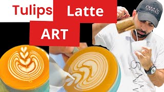 Tulip latte artviral latteeart coffee latteart latteartist [upl. by Maclean]