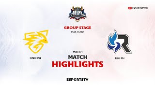 ONIC PH vs RSG PH HIGHLIGHTS MPL PH S13  RSG VS ONIC ESPORTSTVPH [upl. by Assiralk]