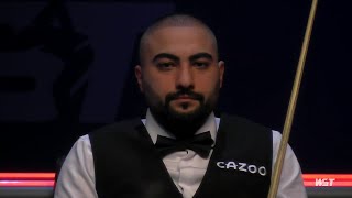 Hossein Vafaei vs He Guoqiang  2023 Snooker British Open Quarterfinal [upl. by Anayhd]