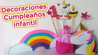 🦄DECORACIONES CUMPLEAÑOS INFANTIL  MOTIVO UNICORNIO [upl. by Ballman811]