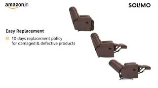 Amazon Brand  Solimo Musca Single Seater Fabric Recliner Chocolate recliner sofa Recliner chair [upl. by Dlorad]