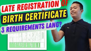 LATE REGISTRATION OF BIRTH CERTIFICATE  REQUIREMENTS AND PROCESS 2023 [upl. by Stace]