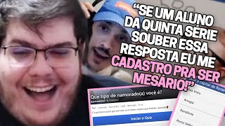 QUIZ COM CAZÉ quotQUE TIPO DE NAMORADO VC Équot E PROVA DA QUINTA SÉRIE ft ChiCoin  Cortes do Casimito [upl. by Aphra501]