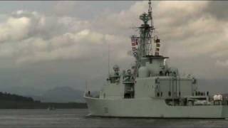 HMCS Athabaskan DDG 282 passing Greenock [upl. by Brindle]