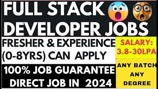 Exploring EntryLevel Web Development Jobs for Freshers  Full Stack Developer Jobs 2024 [upl. by Yenhoj437]