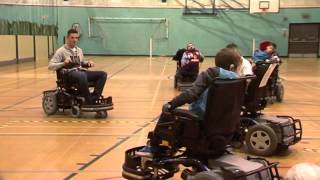 Clark and Bowery play wheelchair football in West Ham show [upl. by Gilbye]