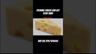 Proving cheese can get 100k subs day 23 cheese [upl. by Egreog]