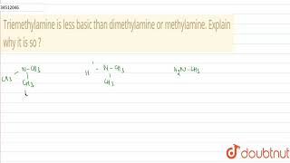 Triemethylamine is less basic than dimethylamine or methylamine Explain why it is so [upl. by Minne225]