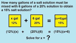 Algebra  Word Problems  Mixture Problems 2 of 5 [upl. by Aihsekal]