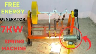 Build Flywheel Spring Machine Make Electricity Free Energy Generator 220v Using Welding Machine [upl. by Suidaht]