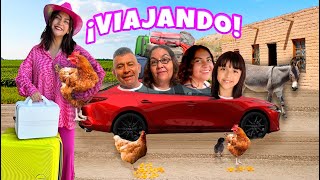 🚗VIAJANDO A LA CASA DE MIS ABUELITOS PARA QUEDARNOS UNA NOCHE 🐓 🏡  Conny Merlin [upl. by Olnay]