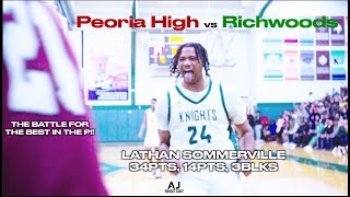 BATTLE in PEORIA RICHWOODS vs Peoria High Lathan Sommerville goes OFF for his 1000th Point 🔥 [upl. by Annabell691]