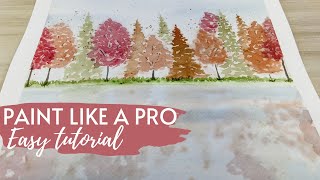 Watercolor Fall Reflections  How to Paint Fall Scenes [upl. by Jaddan]