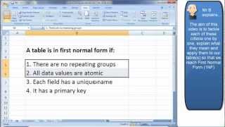 Normalisation 1NF Understanding and applying First Normal Form [upl. by Noscire]