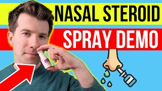 How to use STEROID NASAL SPRAY MEDICATION  Doctor demonstrates plus side effects [upl. by Anialeh536]