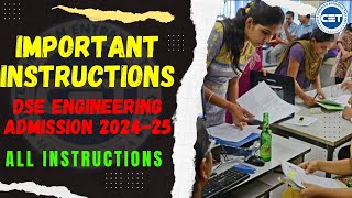 Important Instructions for Direct Second Year Engineering Admission Process 202425  DSE Admission [upl. by Saberhagen]