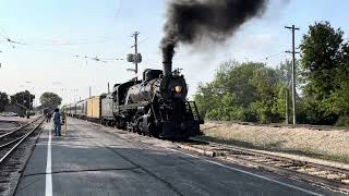 Frisco 1630 Decapod Steam Locomotive departing from the Illinois Railway Museum [upl. by Anastasio]