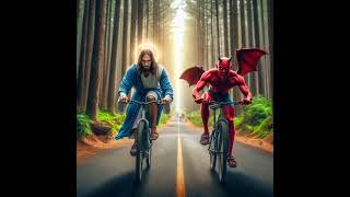 Jesus VS devil Race  Jesus jesussave jesuslove edit deviñ god papajesus [upl. by Aynwad971]