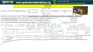 Geometría 2bat ccnn2 042 PAU julio 2015 B2 José Jaime Mas [upl. by Louisa]