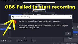 How to fix OBS Studio NVENC or AMD encoders error  OBS Failed to start recording [upl. by Yadnus]