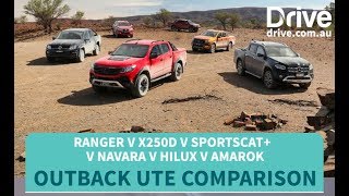 Outback Ute Comparison Ranger Wildtrak v X250d v SportsCat v Navara v HiLux v Amarok [upl. by Conrad]