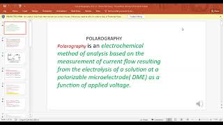 electrochemical analysis polarography [upl. by Maje]