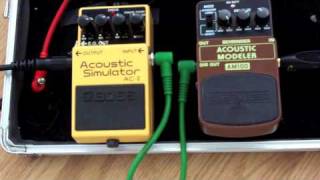 Boss AC2 vs Behringer AM100 [upl. by Mansur]