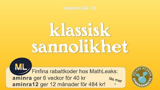 1b 511 klassisk sannolikhet [upl. by Ydissac237]