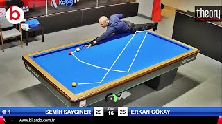 3 cushion billiards SEMİH SAYGINER vs ERKAN GÖKAY  3 BANT BİLARDO ŞAMPİYONASI 4ETAP 132 ANKARA 당구 [upl. by Annahael]