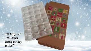 Fillable Empty Advent Calendar Boxes  Natural Design  10 Sets  USA Made amp Food Safe [upl. by Akimyt]