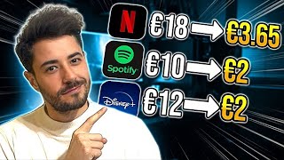 Come Avere Qualsiasi Abbonamento Come Netflix Spotify Disney Canva NordVPN Quasi GRATIS [upl. by Demy222]