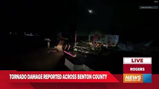 Business appears destroyed after possible tornado in Rogers Arkansas [upl. by Dilahk]